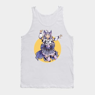 Anime Cat Girl Jumping Tank Top